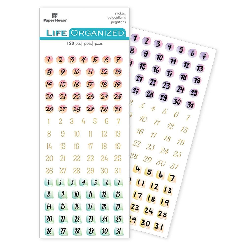 Wholesale Functional Planner Stickers Numbers and Date Covers