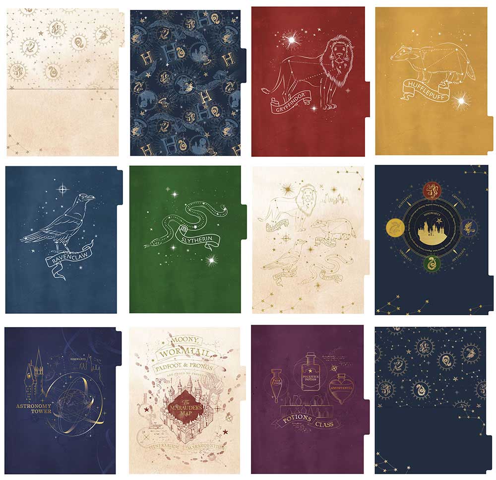Harry Potter constellation tab dividers close-up
