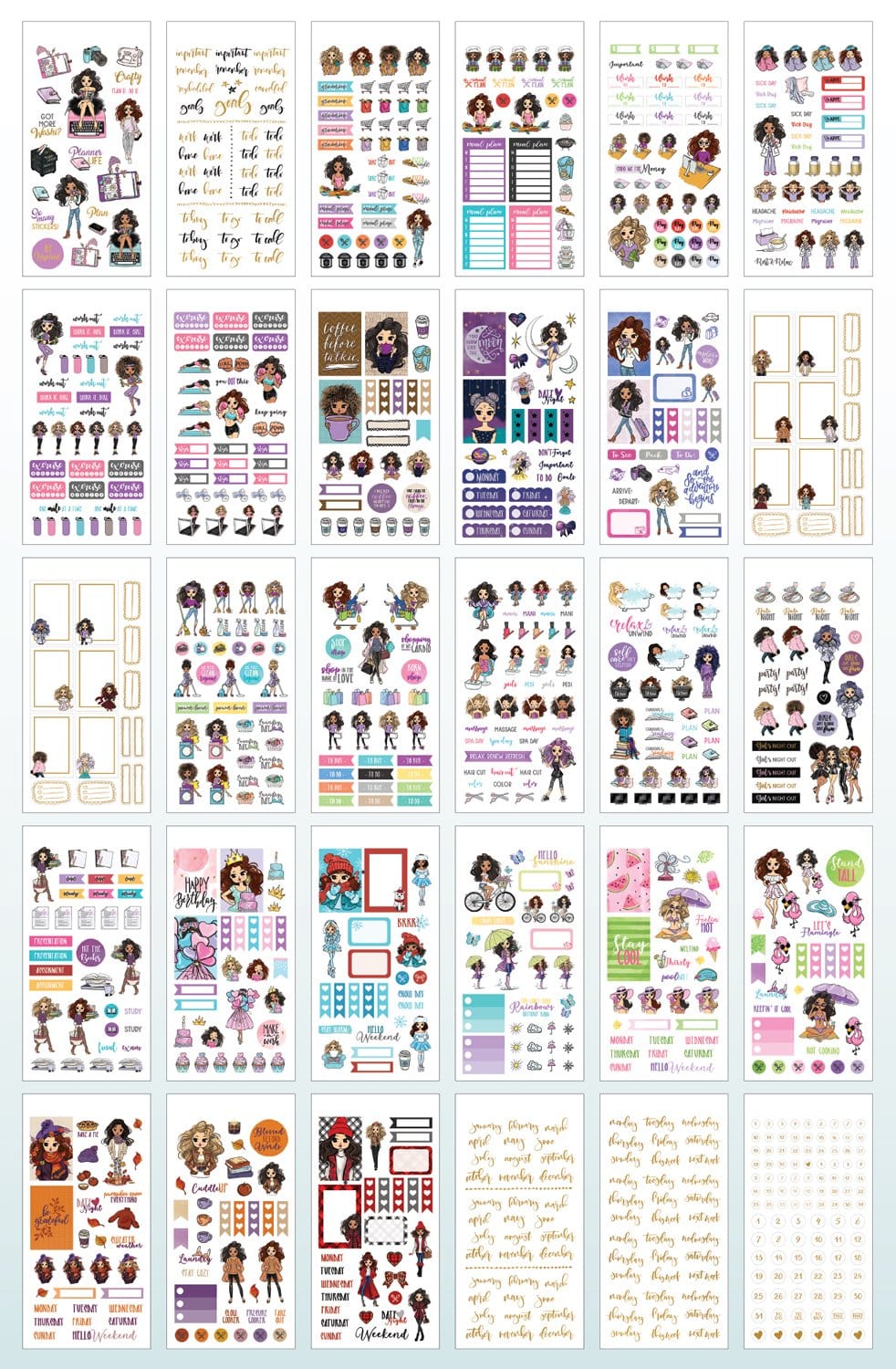 Inside 30 Sheet Planner Sticker Book