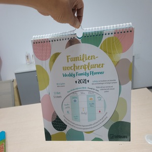 Custom Made Wall Calendar Desk Calendar Metal O-Ring Binding Printing Factory
