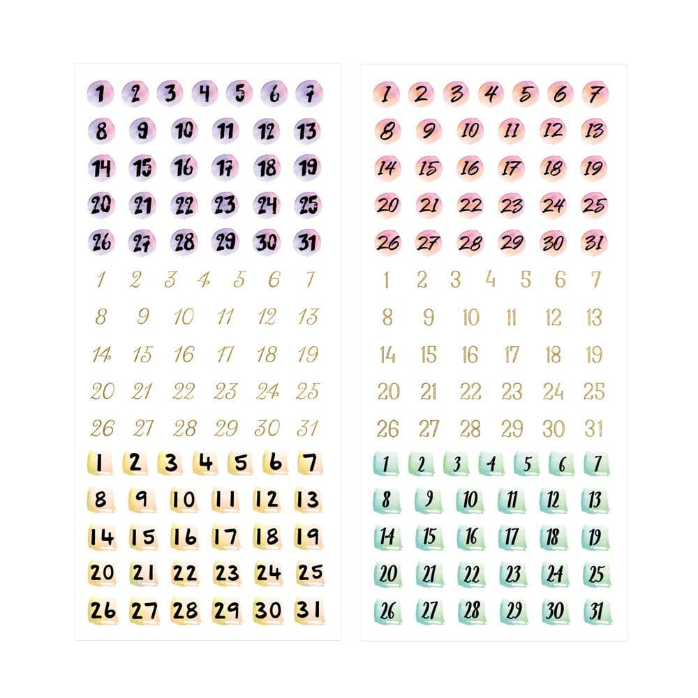 Functional Date Cover Sticker Sheet Detail