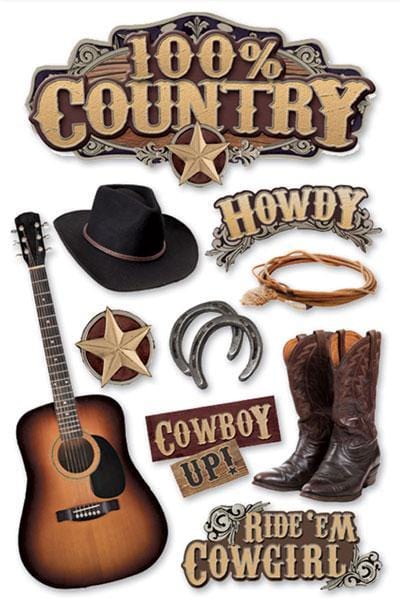 3D scrapbook stickers country theme