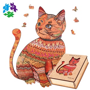 Cute Animal Shaped Cat Wooden Jigsaw Puzzles